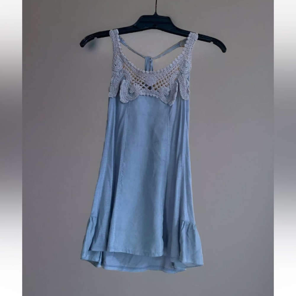 Moda International Halter Top Crochet Silk Modal Size S Fairycore Boho EUC